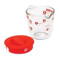 Pyrex 2 cups Glass/Plastic Clear/Red Measuring Cup 1055163